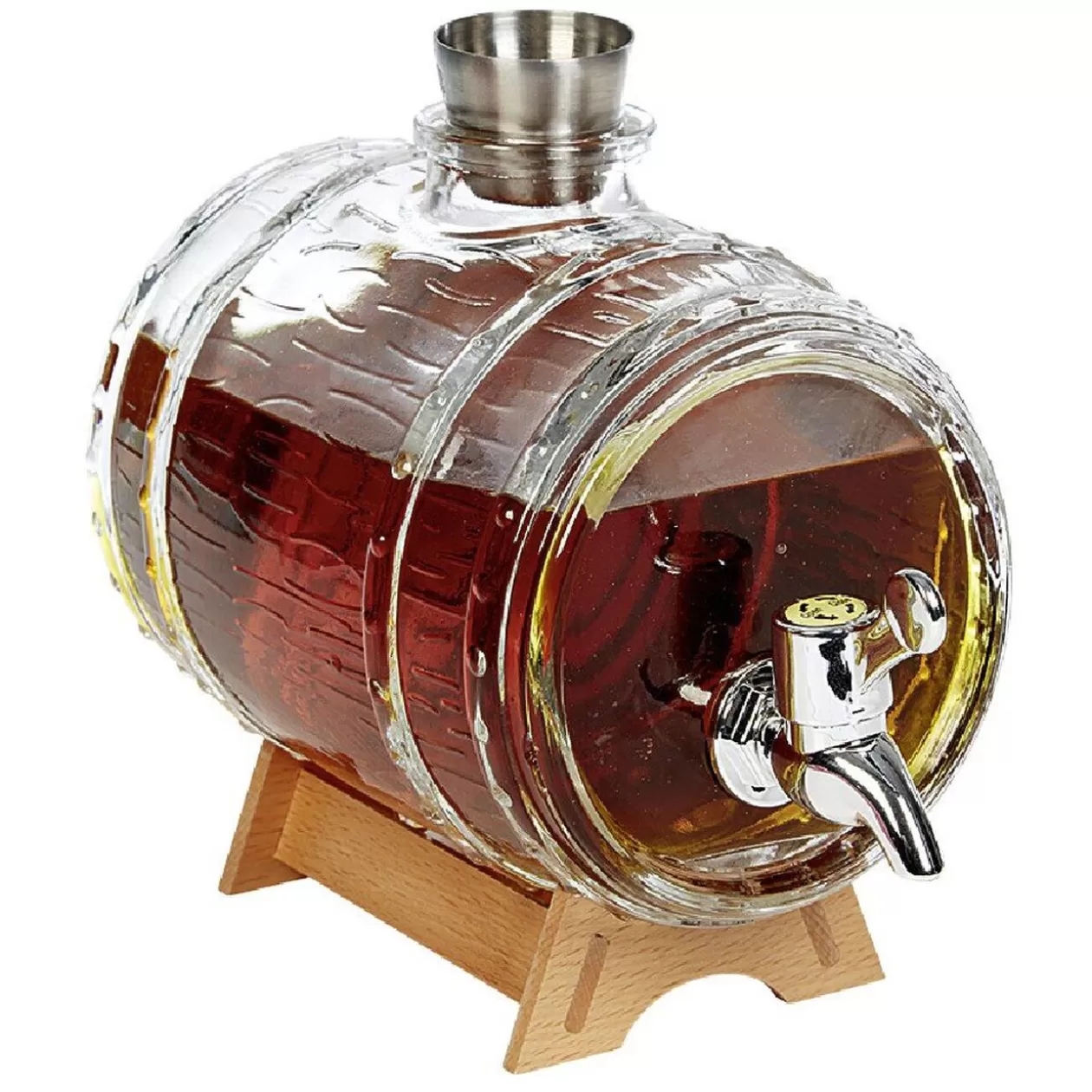 Distributeur de rhum avec socle en bois 1,5 L>Gifi Clearance
