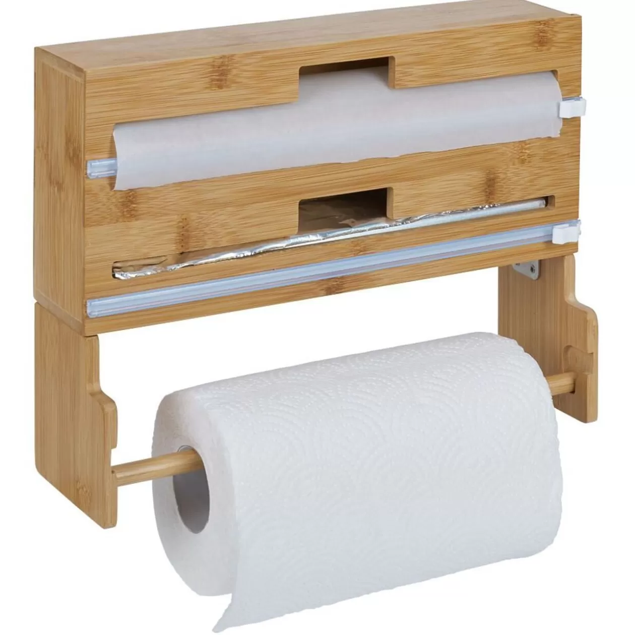 Gifi Distributeur film alimentaire et essuie-tout bambou 33,5x10xH25cm< Conservation Alimentaire