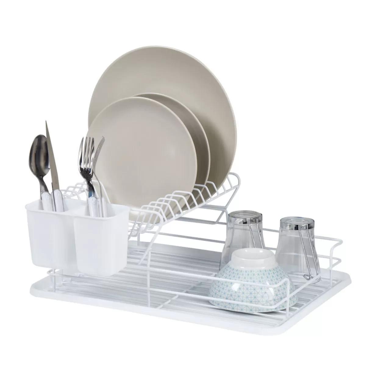 Gifi Egouttoir blanc métal avec plateau plastique< Rangement De Cuisine