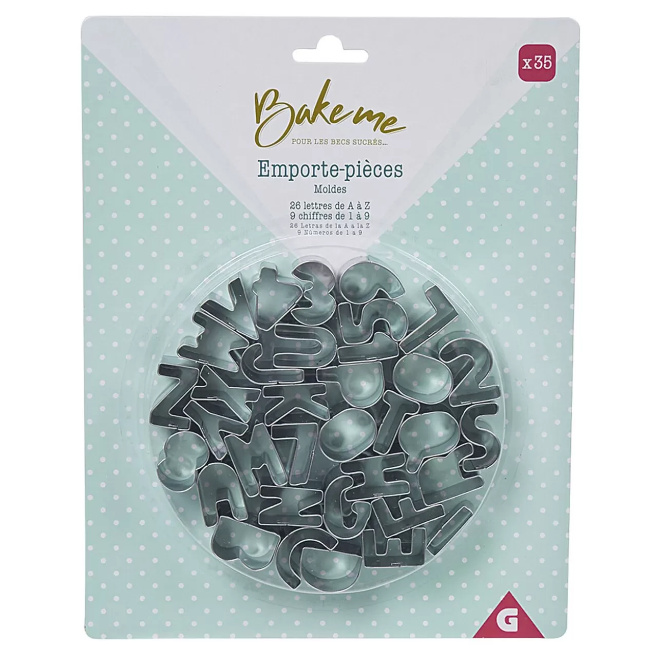 Gifi Emporte pièce forme lettre argenté x35< Cuisson