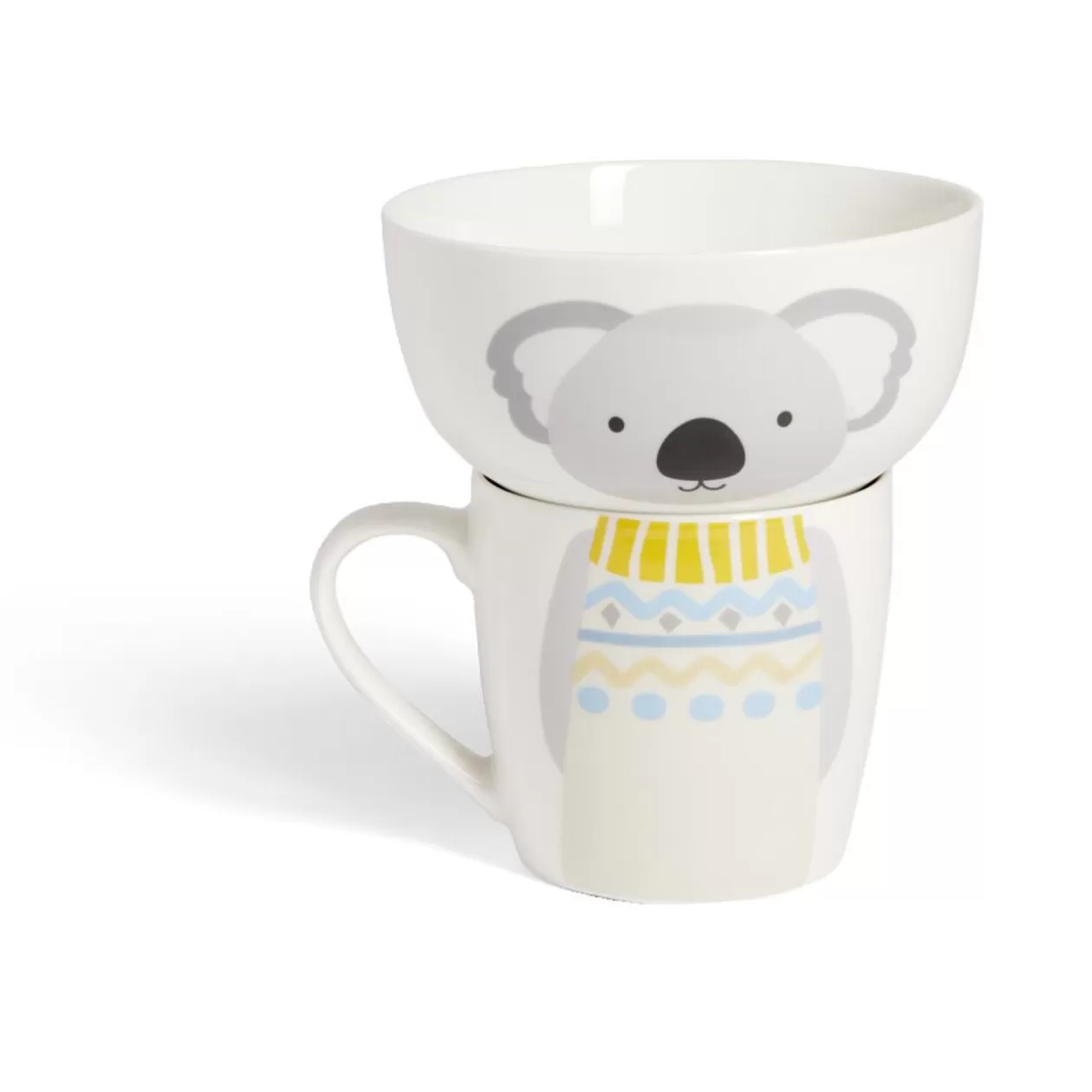 Gifi Ensemble bol et mug en porcelaine motif enfant motif koala H15cm< Vaisselle Et Accessoires De Table
