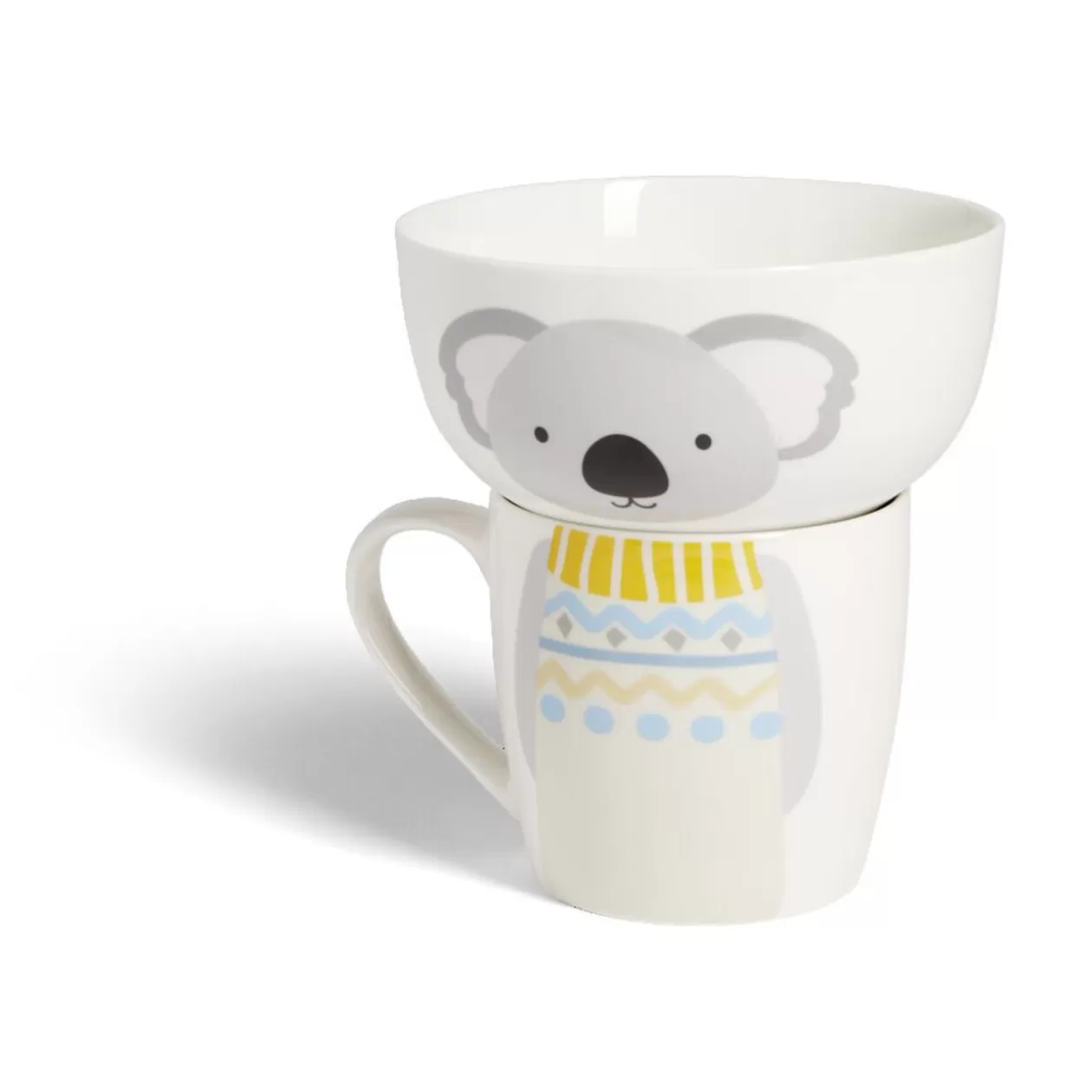Gifi Ensemble bol et mug en porcelaine motif enfant motif koala H15cm< Vaisselle Et Accessoires De Table