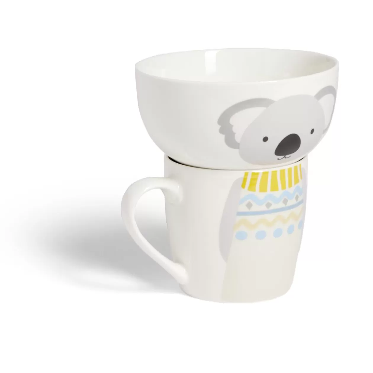 Gifi Ensemble bol et mug en porcelaine motif enfant motif koala H15cm< Vaisselle Et Accessoires De Table