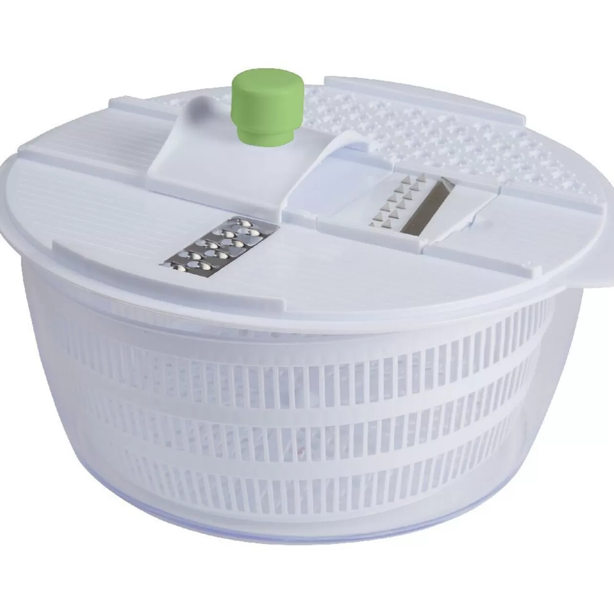 Gifi Essoreuse à salade et mandoline 4 lames blanc vert< Préparation Culinaire