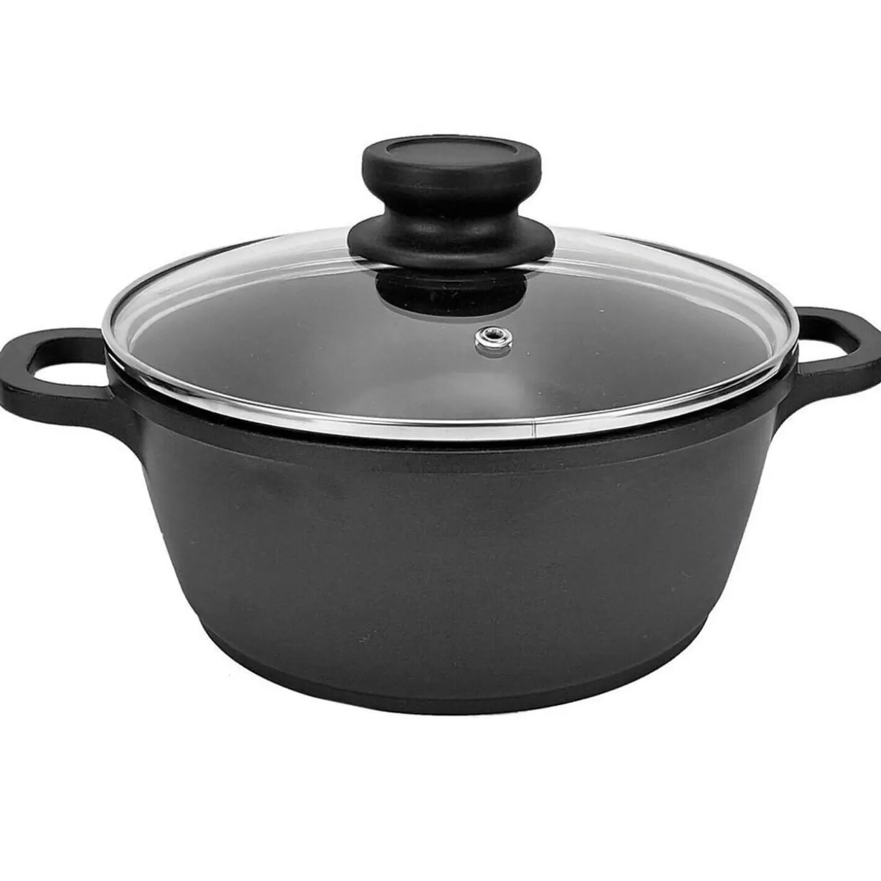 Gifi Faitout noir couvercle verre transparent< Cuisson