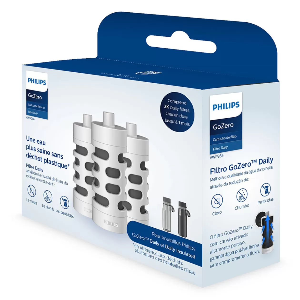 Gifi Filtre pour gourde Philips Go Zero Daily x3< Petit Électroménager