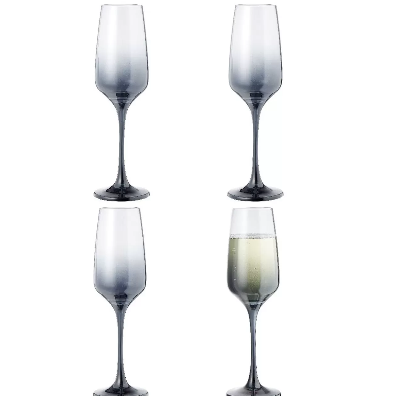 Flûte à champagne fumé noir 19,5cl x4>Gifi Fashion