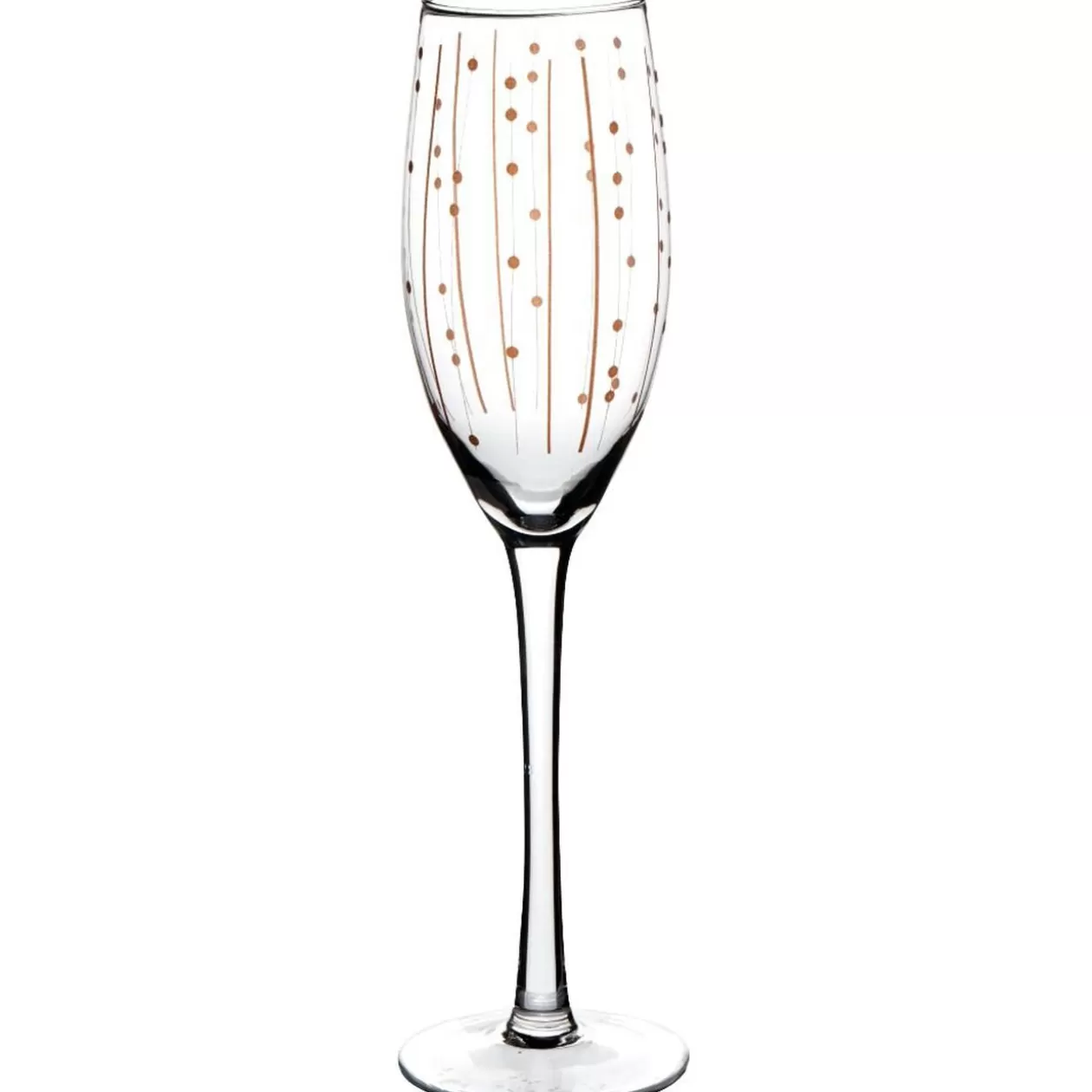 Flûte à champagne transparent motif pois et rayure cuivre>Gifi Best Sale