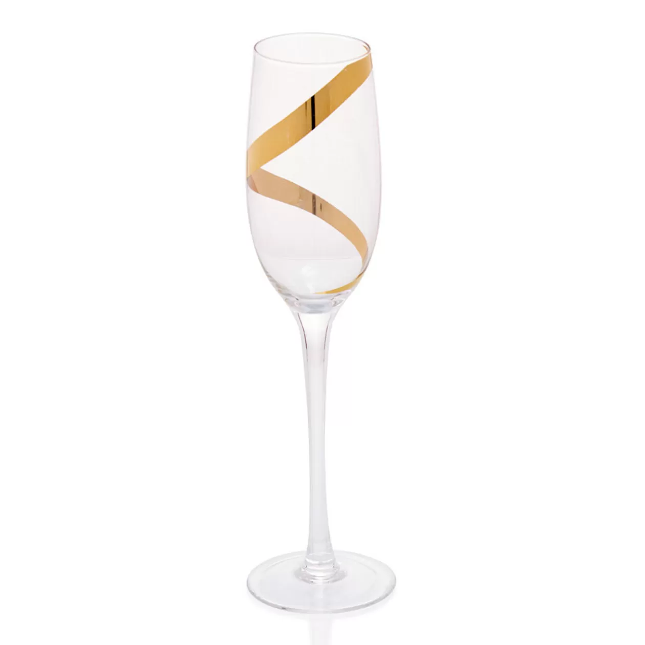 Gifi Flûte à champagne transparent motif ruban doré x3< Vaisselle Et Accessoires De Table