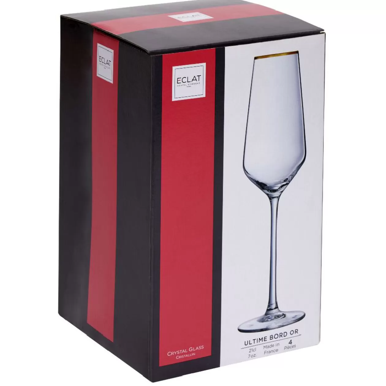 Flûte en verre avec liseré doré 23 cl x4>Gifi Clearance