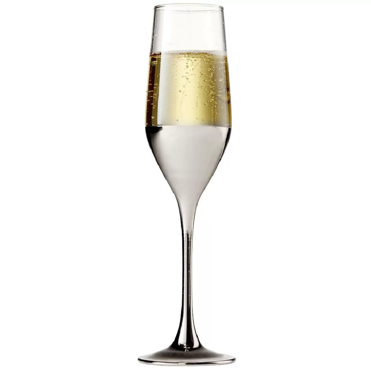 Gifi Flûte en verre Oksana argentée 17cL x4< Vaisselle Et Accessoires De Table