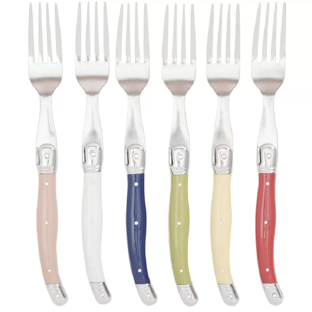Fourchette inox manche multicolore x6>Gifi Sale