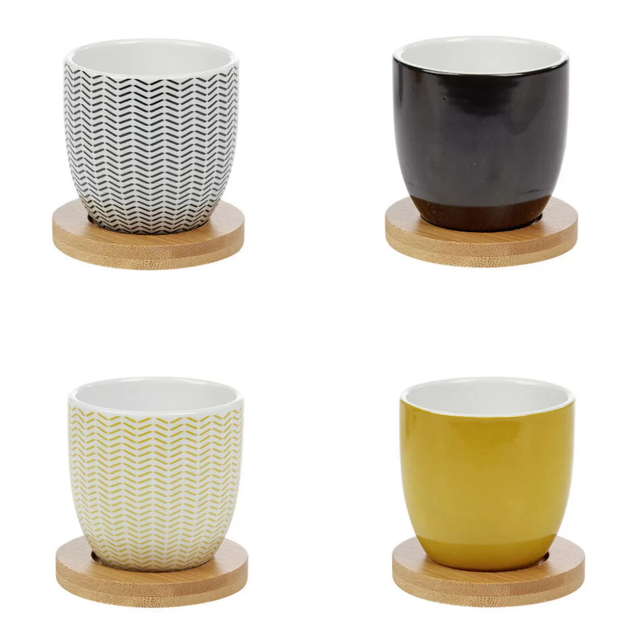 Gobelet à expresso avec sous tasse en bambou x4>Gifi Best Sale
