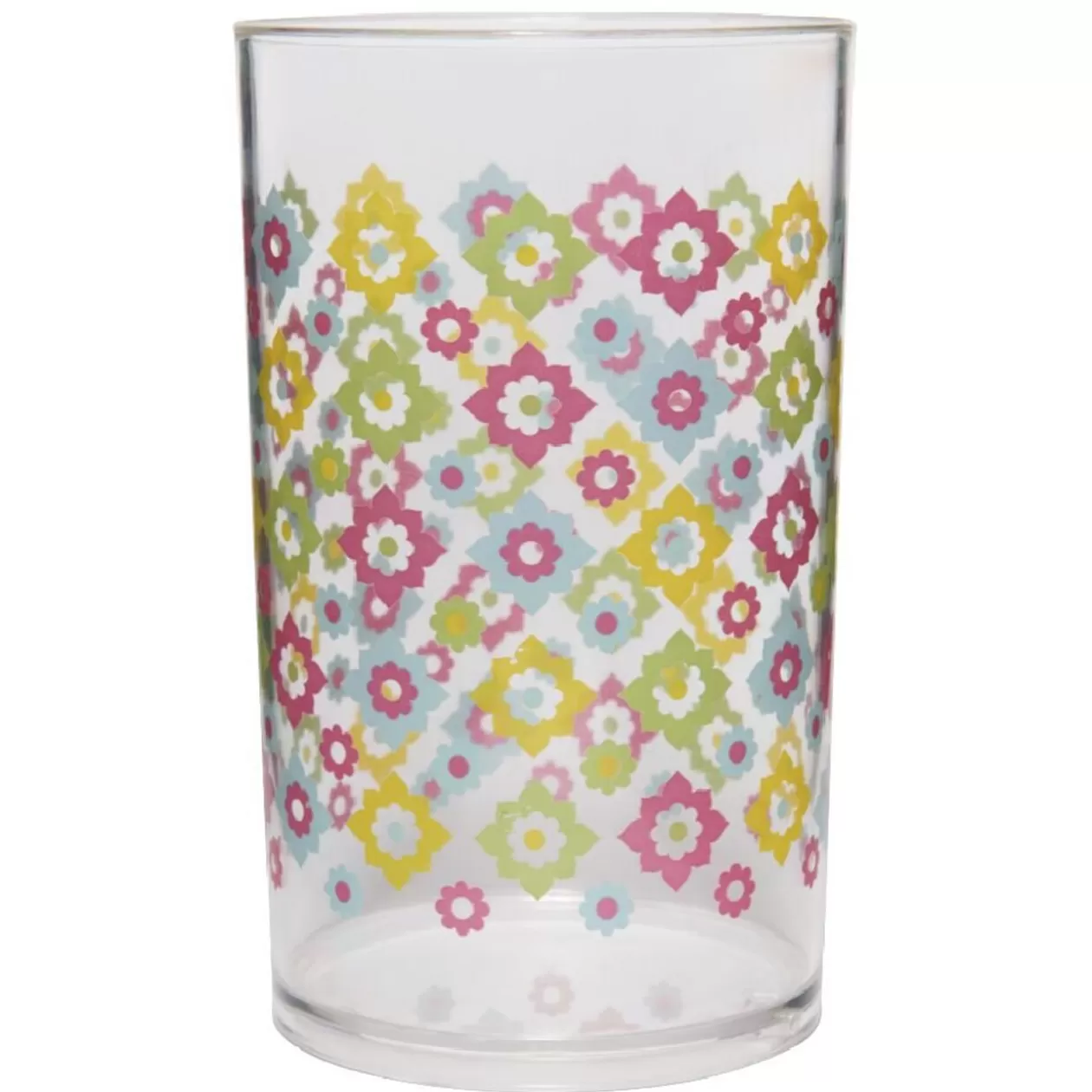 Gobelet en plastique transparent motif multicolore>Gifi New