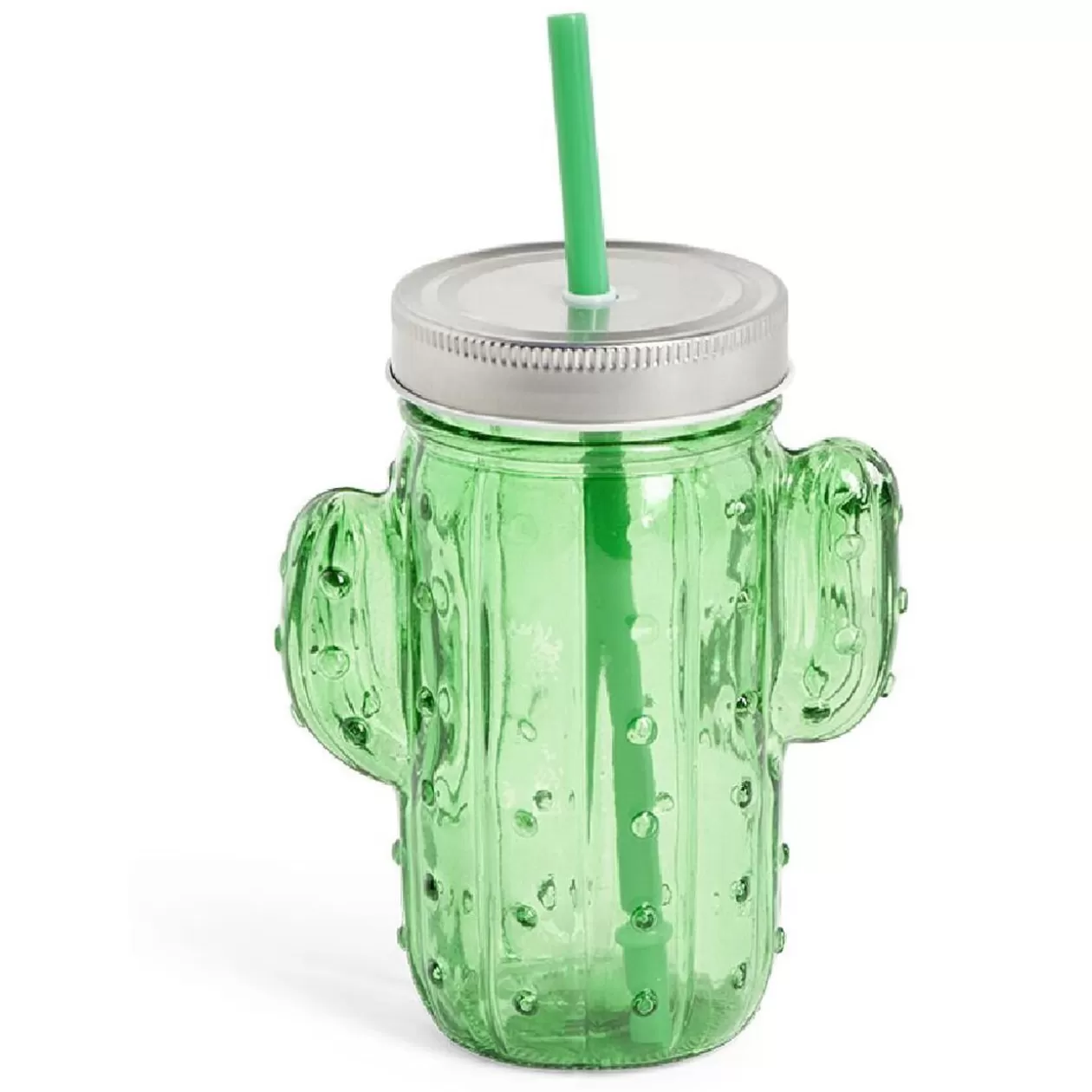 Gobelet en verre avec paille cactus>Gifi Sale
