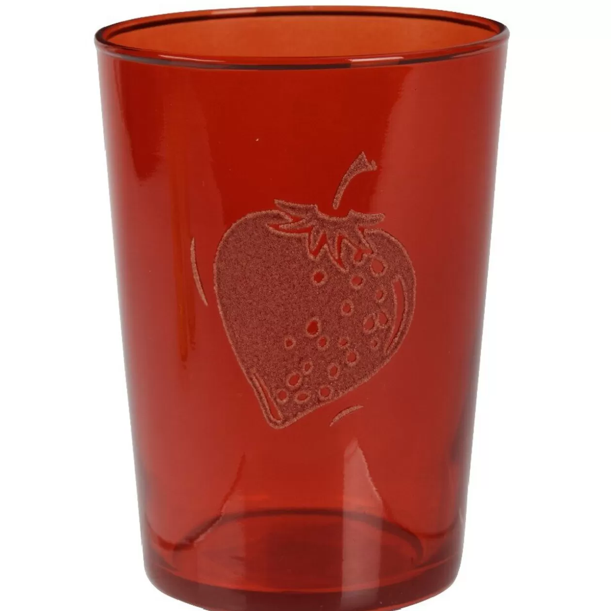 Gobelet en verre décor fraise>Gifi Shop