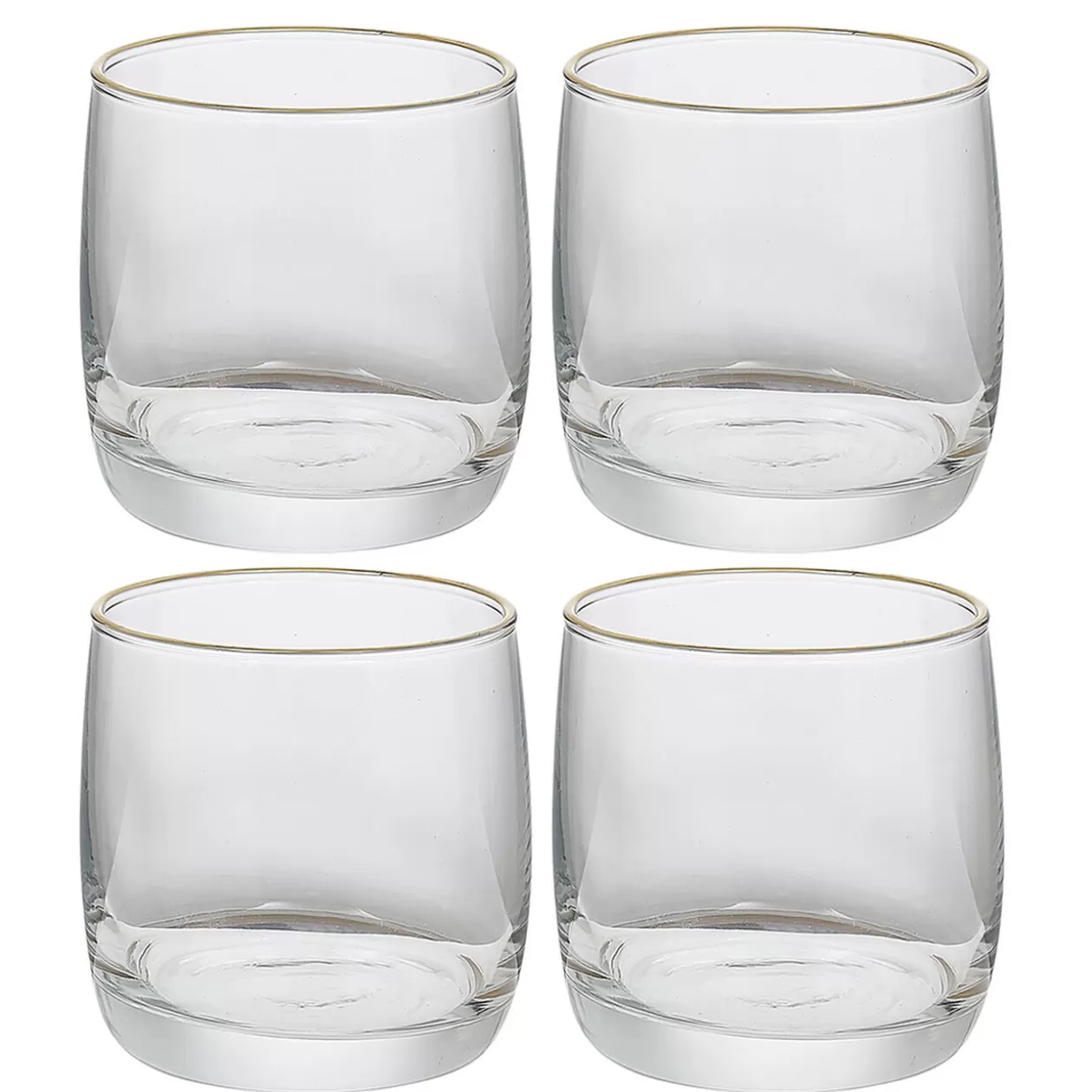 Gobelet en verre transparent avec liseré doré x4>Gifi Hot