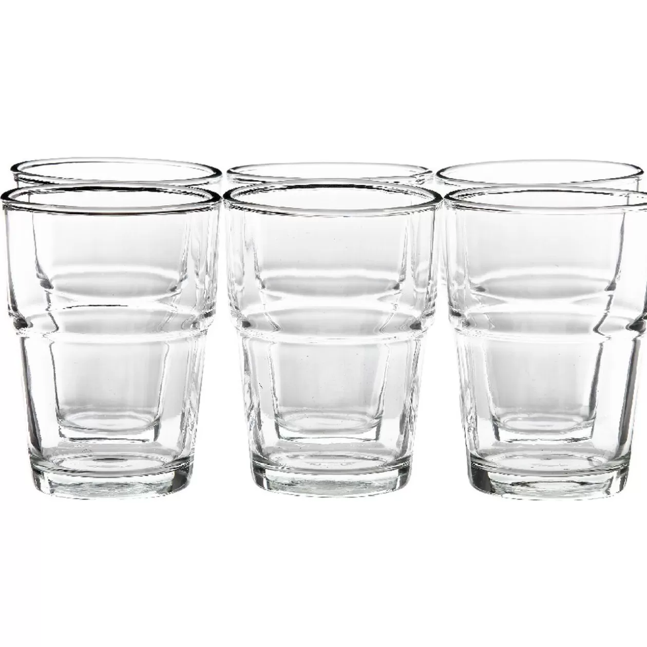 Gobelet en verre transparent empilable x 6>Gifi Clearance