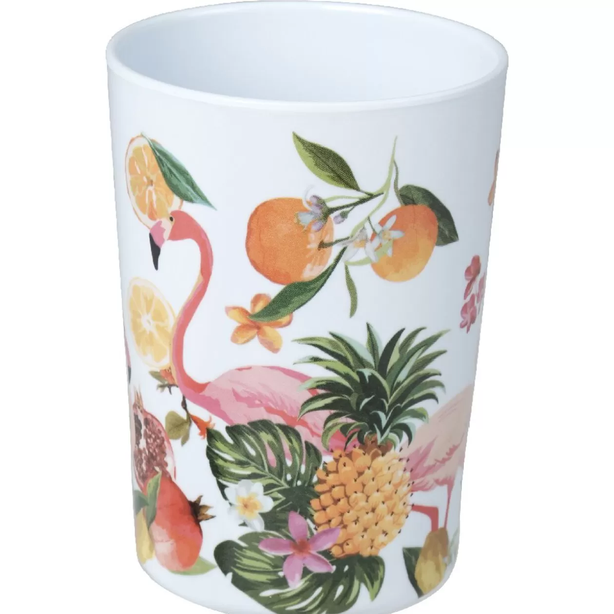Gobelet mélaminé tropical blanc motif fruits et flamant rose>Gifi Cheap