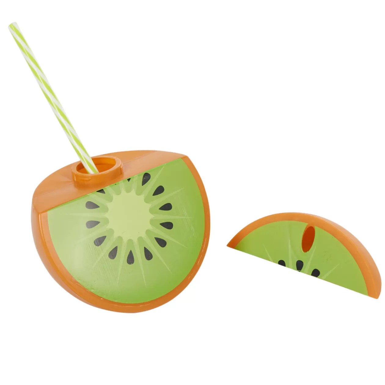 Gobelet plastique et paille en forme de kiwi>Gifi Best Sale