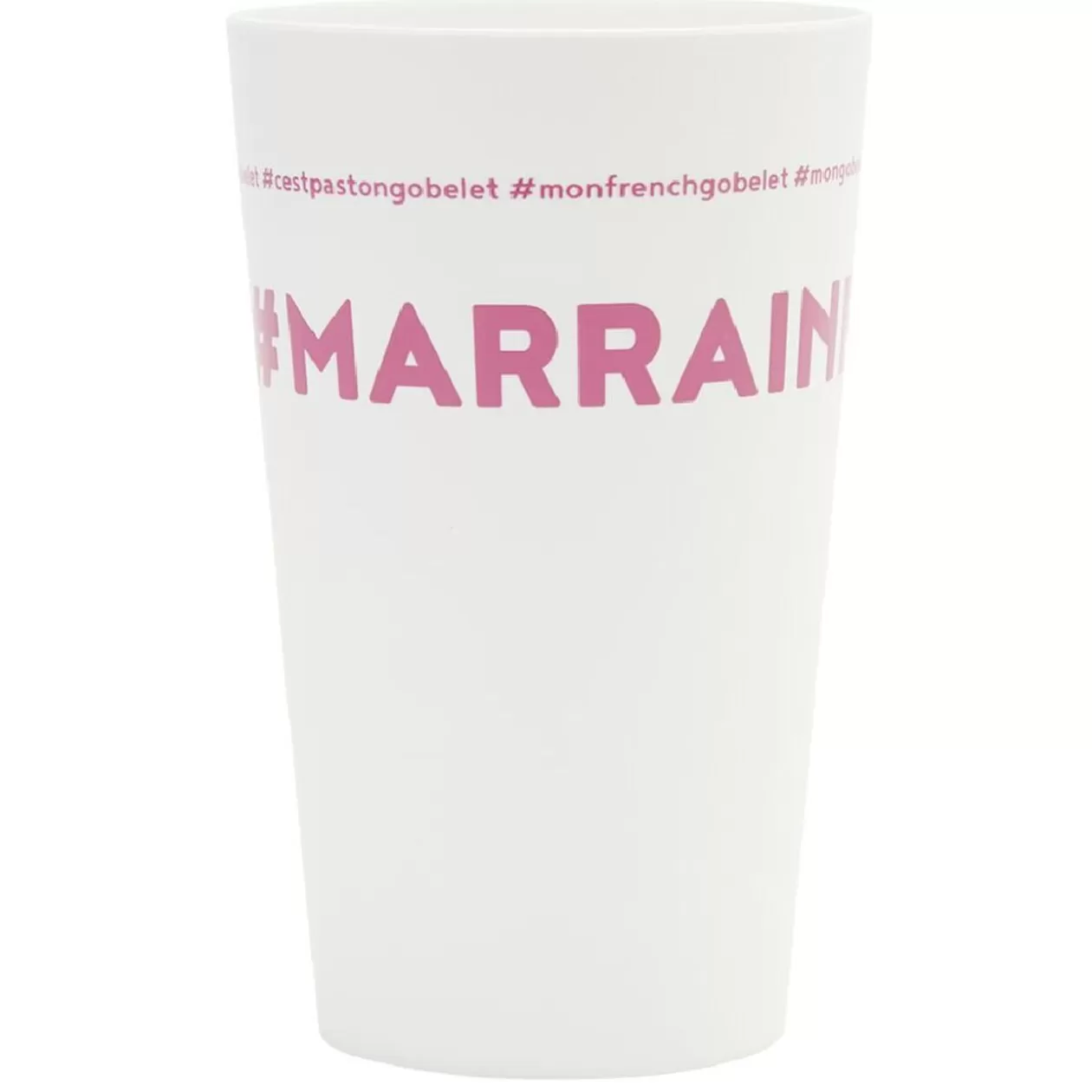 Gobelet plastique inscription #MARRAINE 33cl>Gifi Fashion