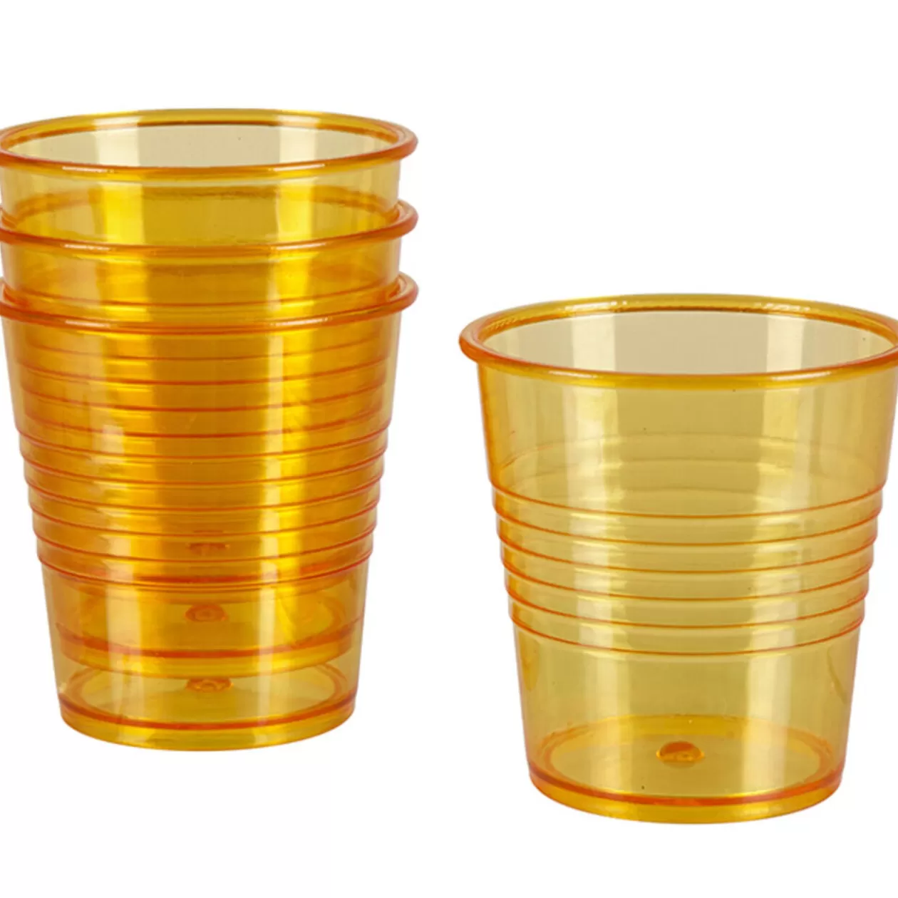 Gobelet plastique orange transparent x4>Gifi New