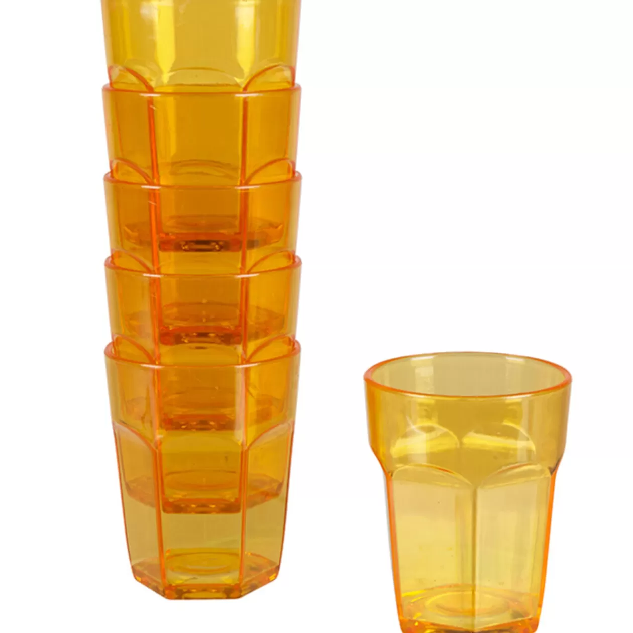 Gobelet plastique rigide orange transparent x6>Gifi Store