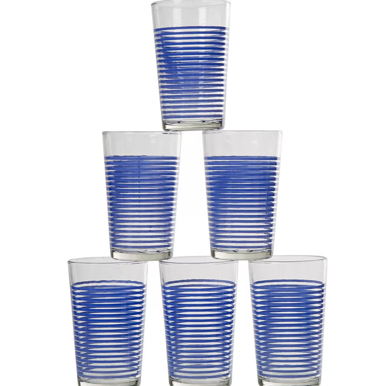 Gifi Gobelet verre rayé multicolore assorti x6< Vaisselle Et Accessoires De Table