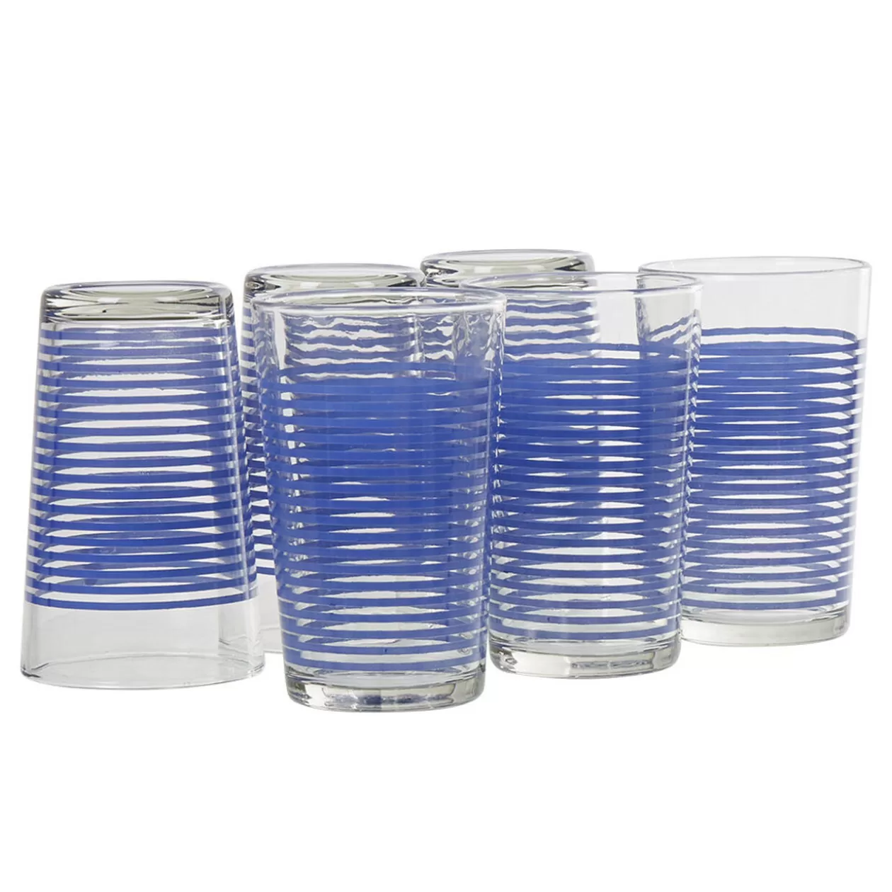 Gifi Gobelet verre rayé multicolore assorti x6< Vaisselle Et Accessoires De Table