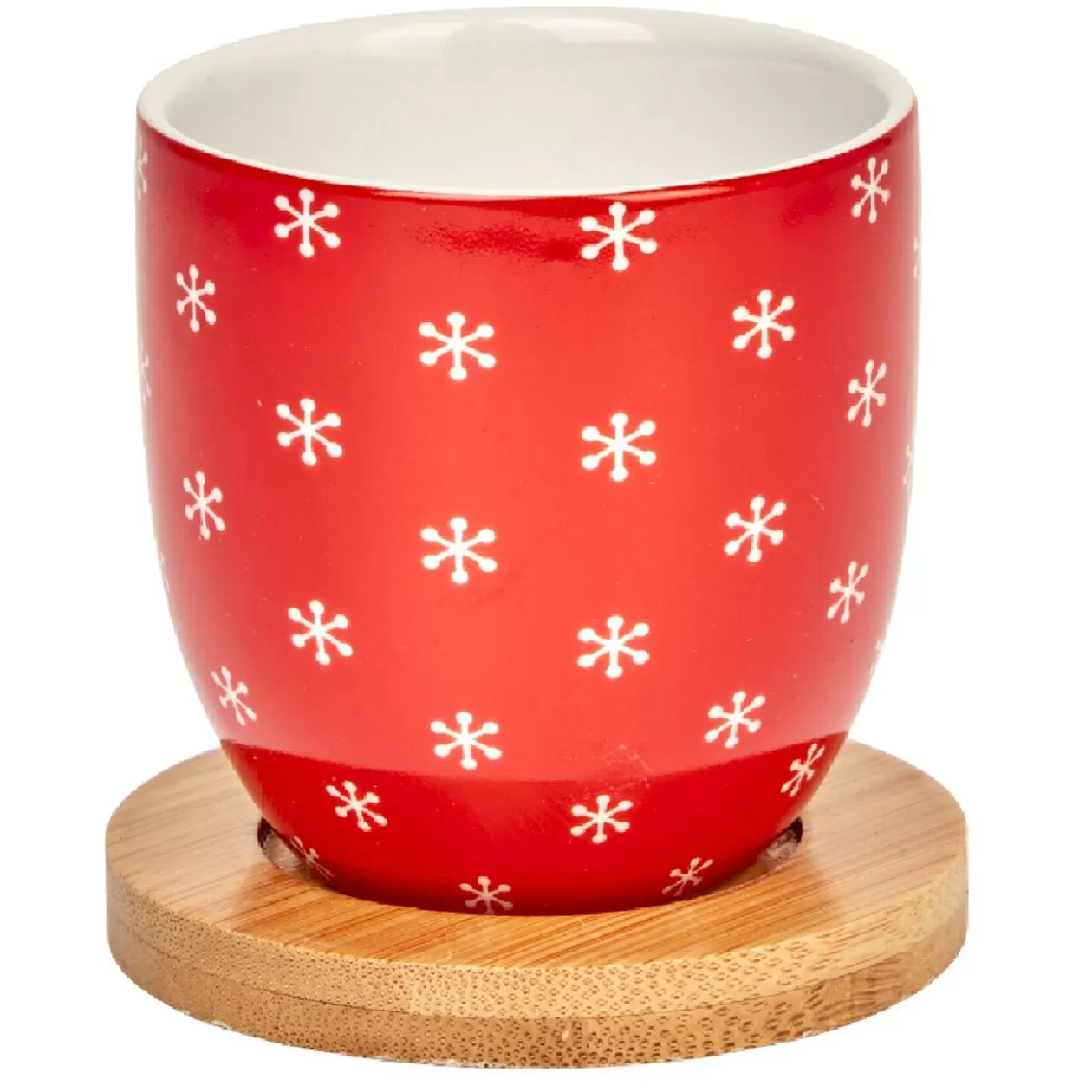 Gobelets café et sous tasse blanc motif noir rouge 11 cl x4>Gifi Shop