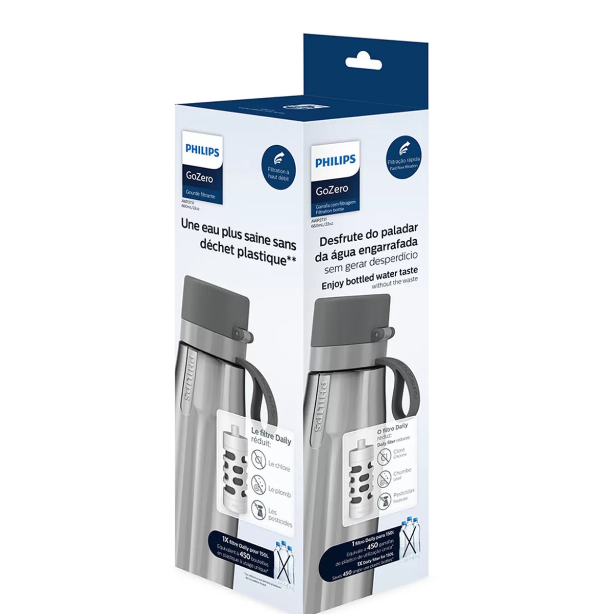 Gifi Gourde filtrante Philips Go Zero Daily Gris< Conservation Alimentaire