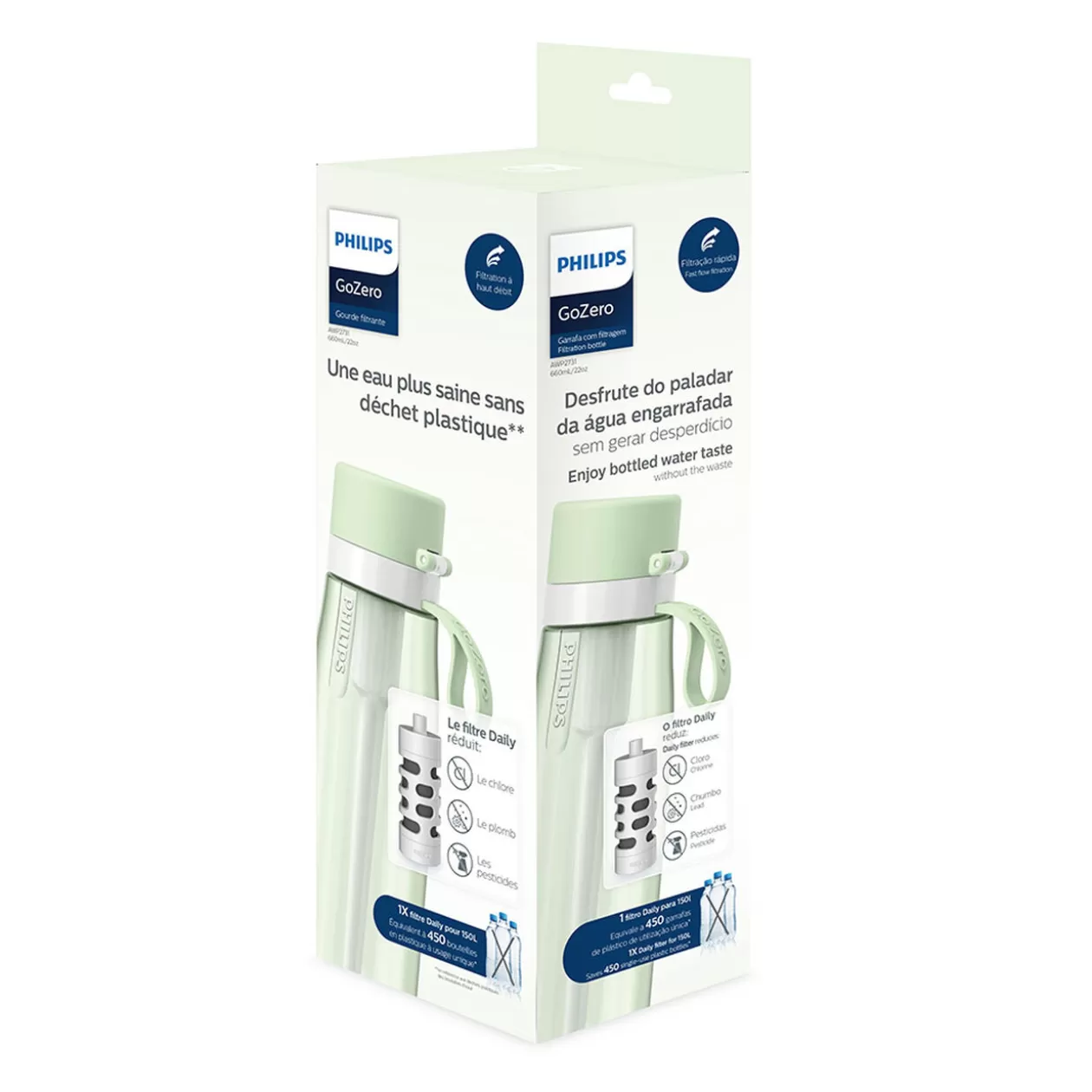 Gourde filtrante Philips Go Zero Daily Vert>Gifi Best Sale