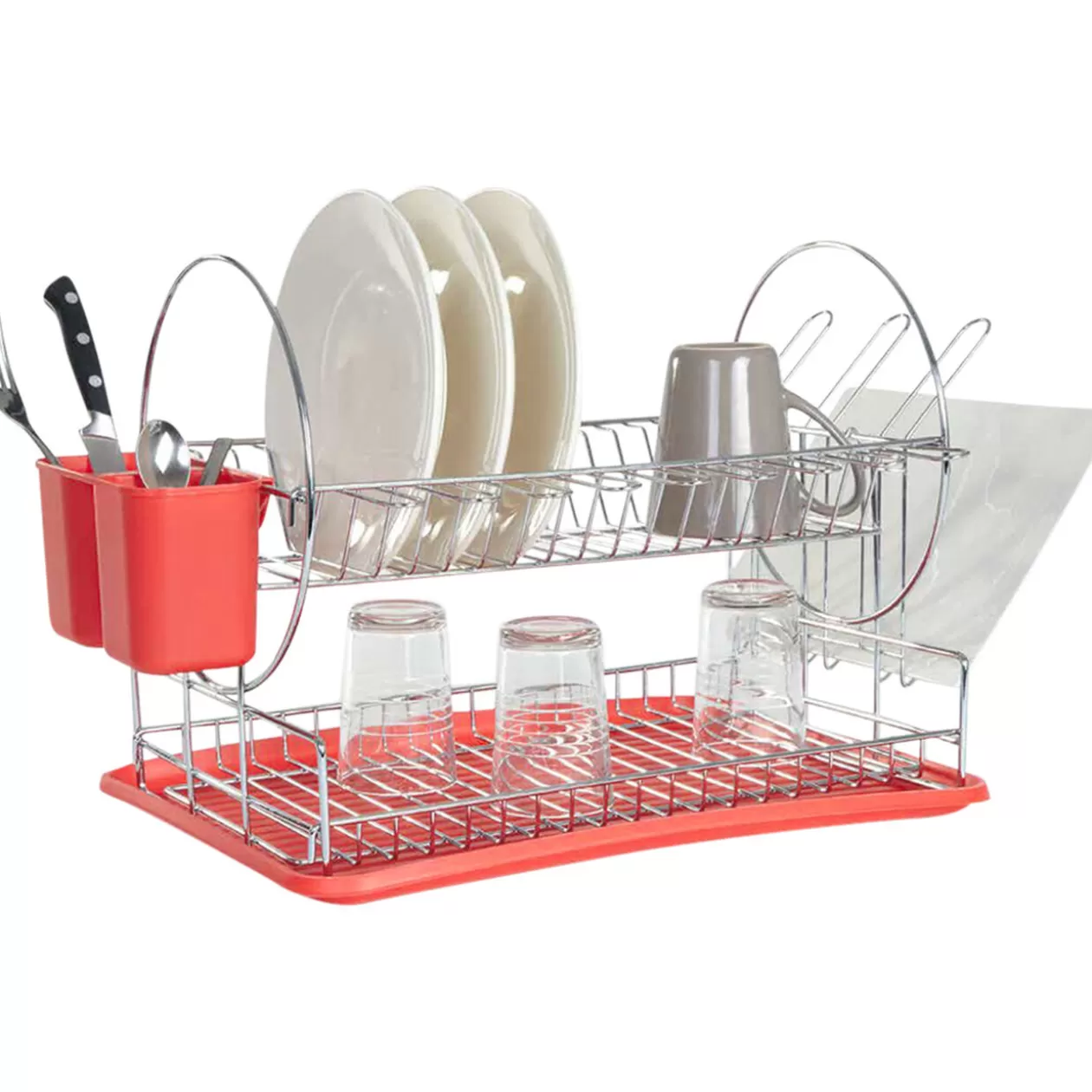 Gifi Égouttoir 2 niveaux avec receveur rouge< Rangement De Cuisine