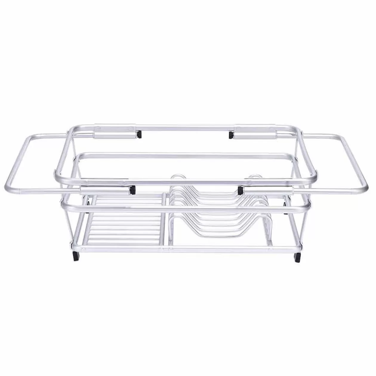 Gifi Égouttoir à vaisselle extensible aluminium avec porte-couverts noir< Rangement De Cuisine