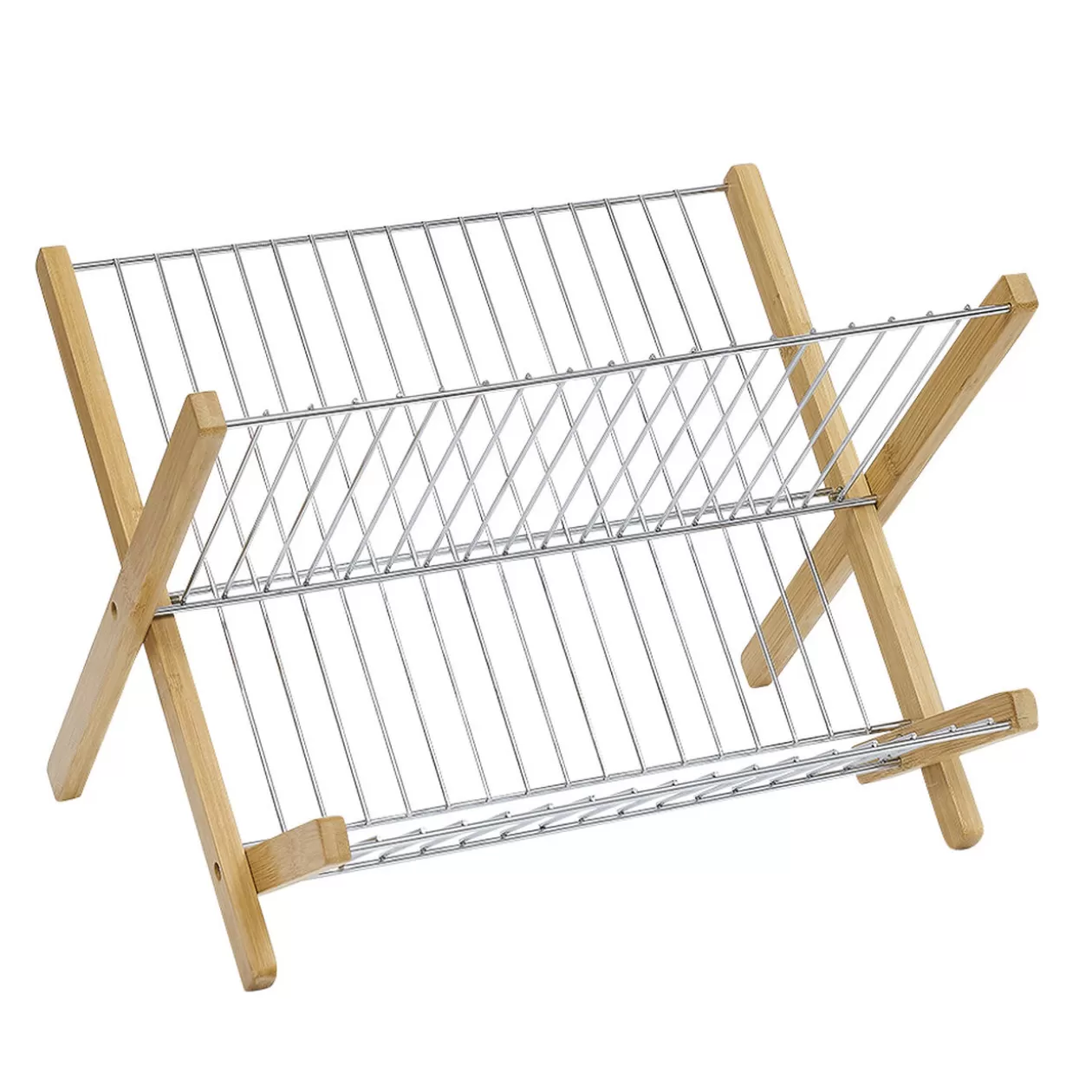 Gifi Égouttoir à vaisselle pliable bambou et métal< Rangement De Cuisine