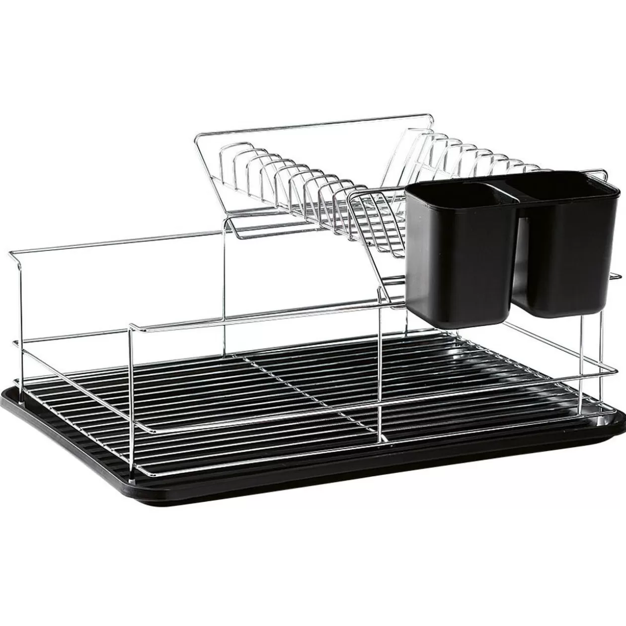 Gifi Égouttoir avec plateau et supports couverts noirs 2 niveaux< Rangement De Cuisine