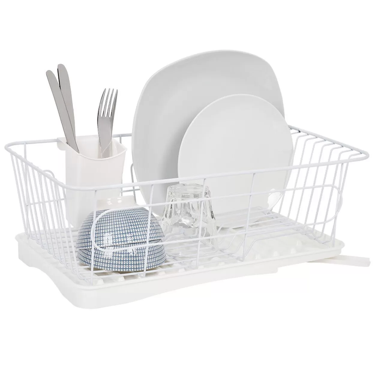 Gifi Égouttoir blanc avec bac de récupération et gouttière d'écoulement< Rangement De Cuisine