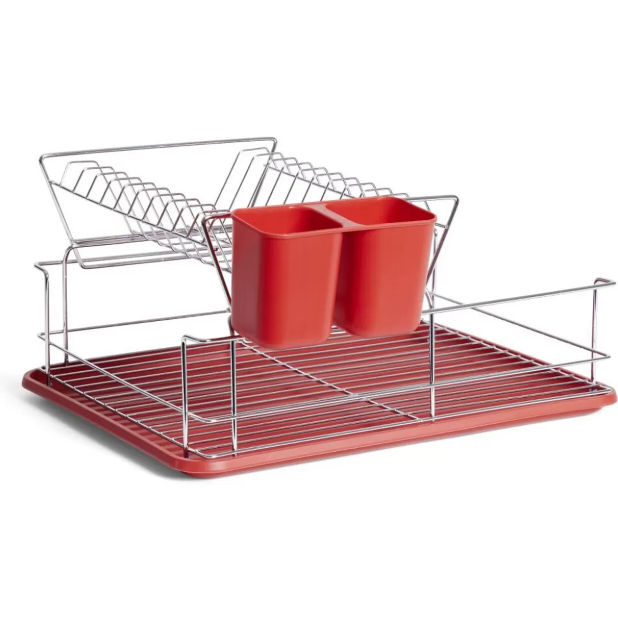 Gifi Égouttoir vaisselle base métal gris et rouge< Rangement De Cuisine
