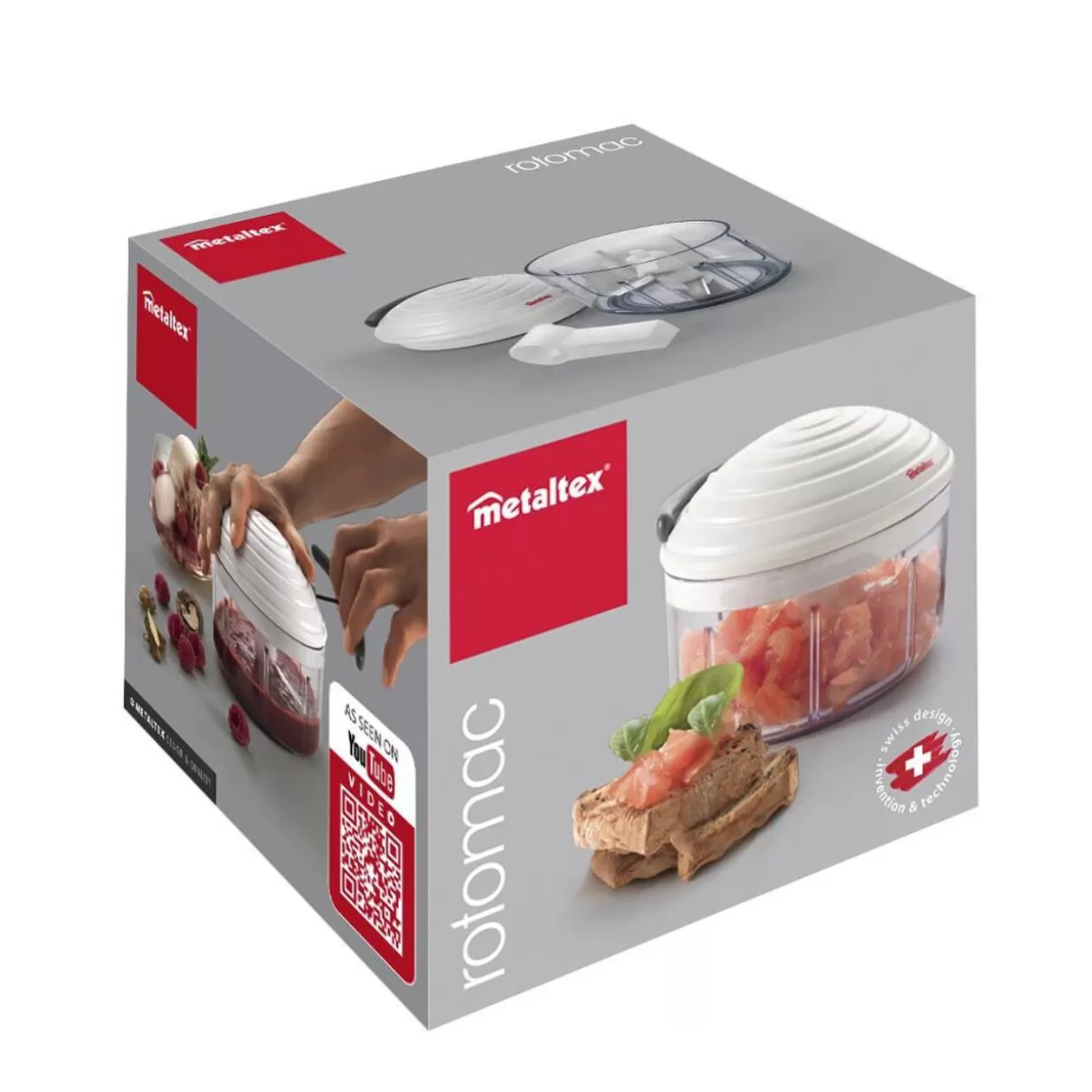 Gifi Hachoir manuel multiusage transparent couvercle blanc 500 ml< Petit Électroménager