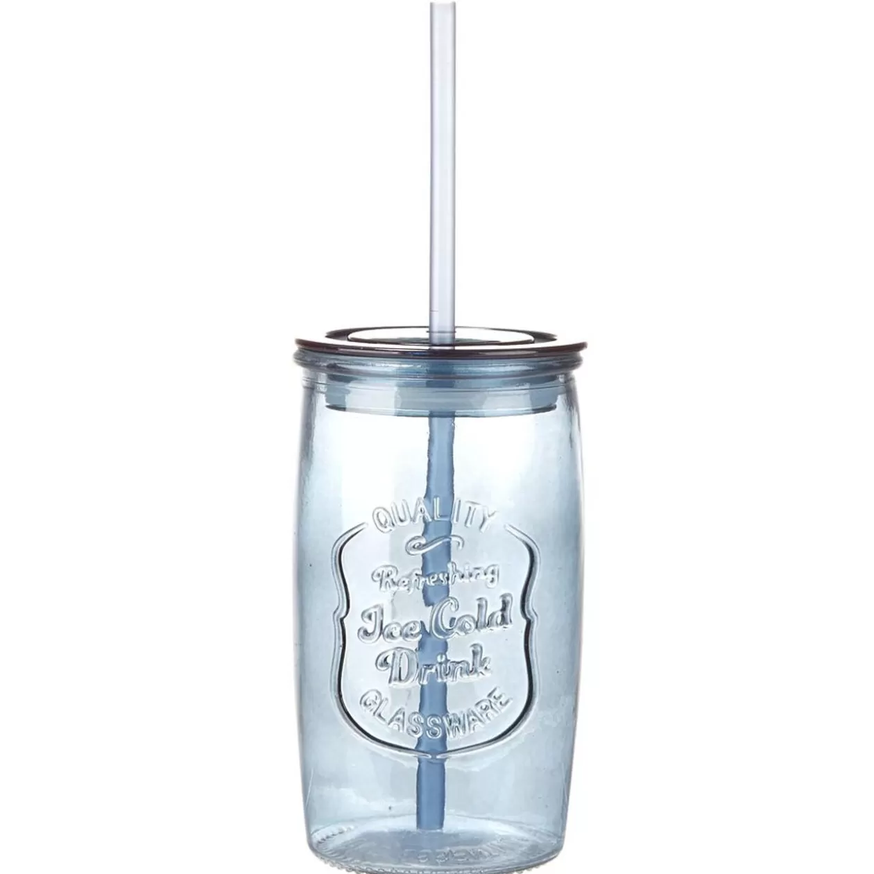 Jarre avec couvercle et paille en verre>Gifi Best Sale