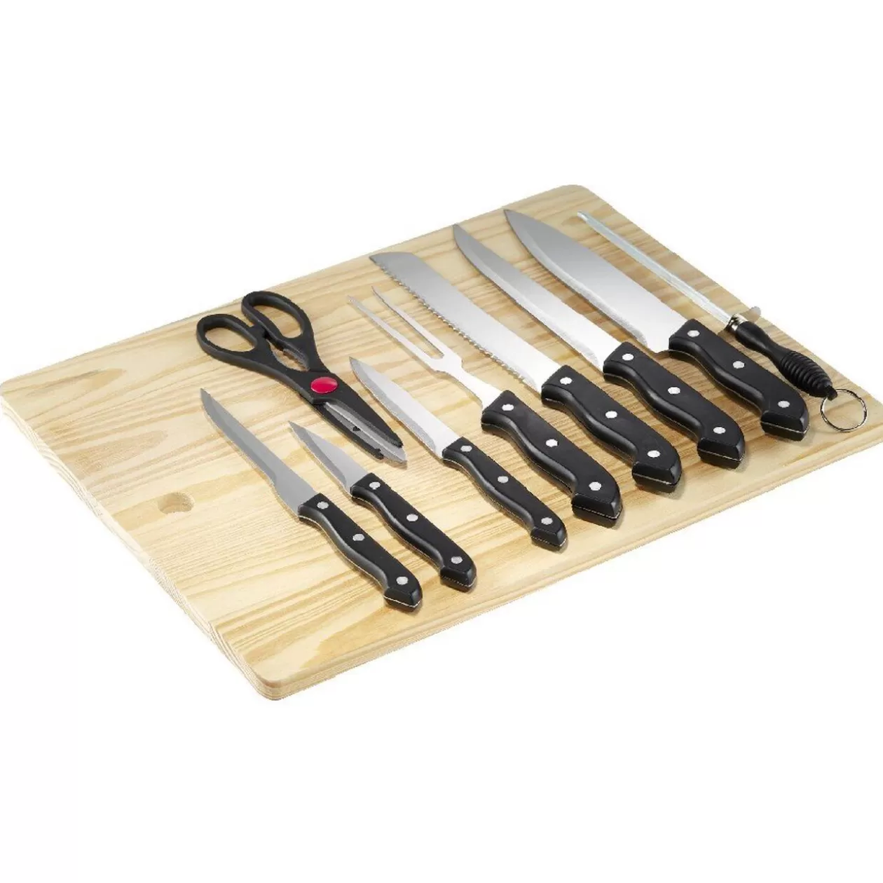 Gifi Kit de découpe avec planche en bois et 9 ustensiles< Préparation Culinaire