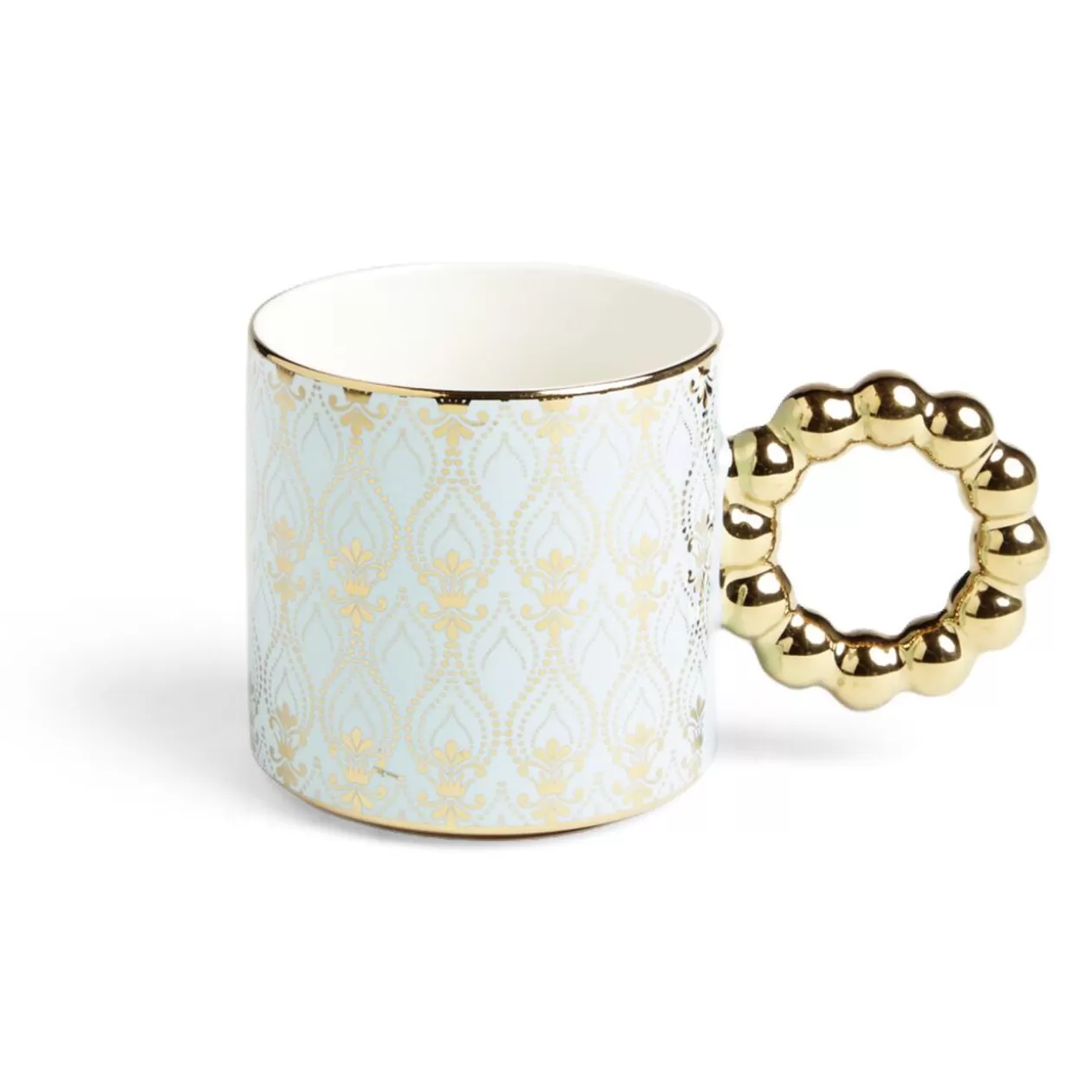 Lot de 2 mugs 30cl design chic bleu clair et doré>Gifi Flash Sale