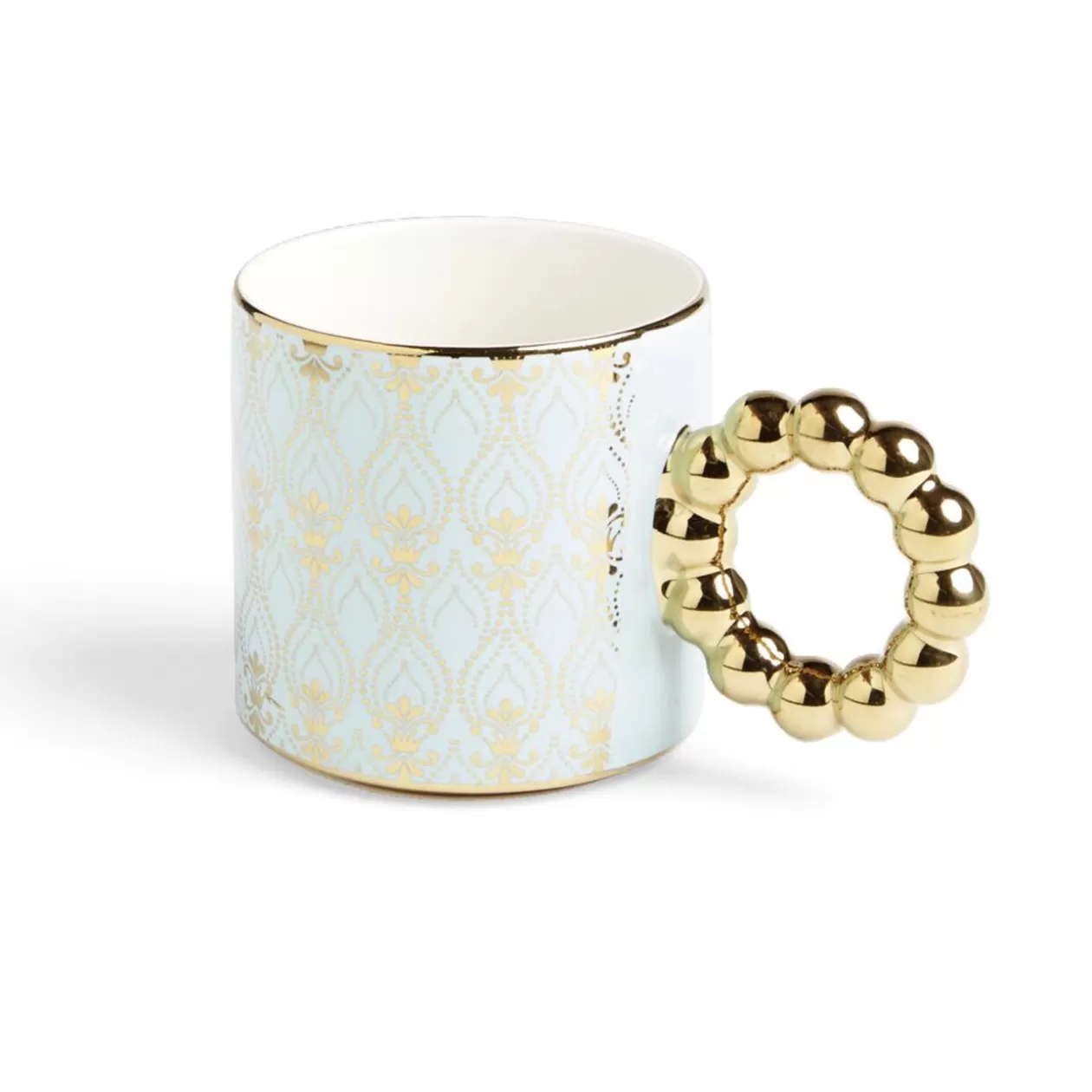 Lot de 2 mugs 30cl design chic bleu clair et doré>Gifi Flash Sale