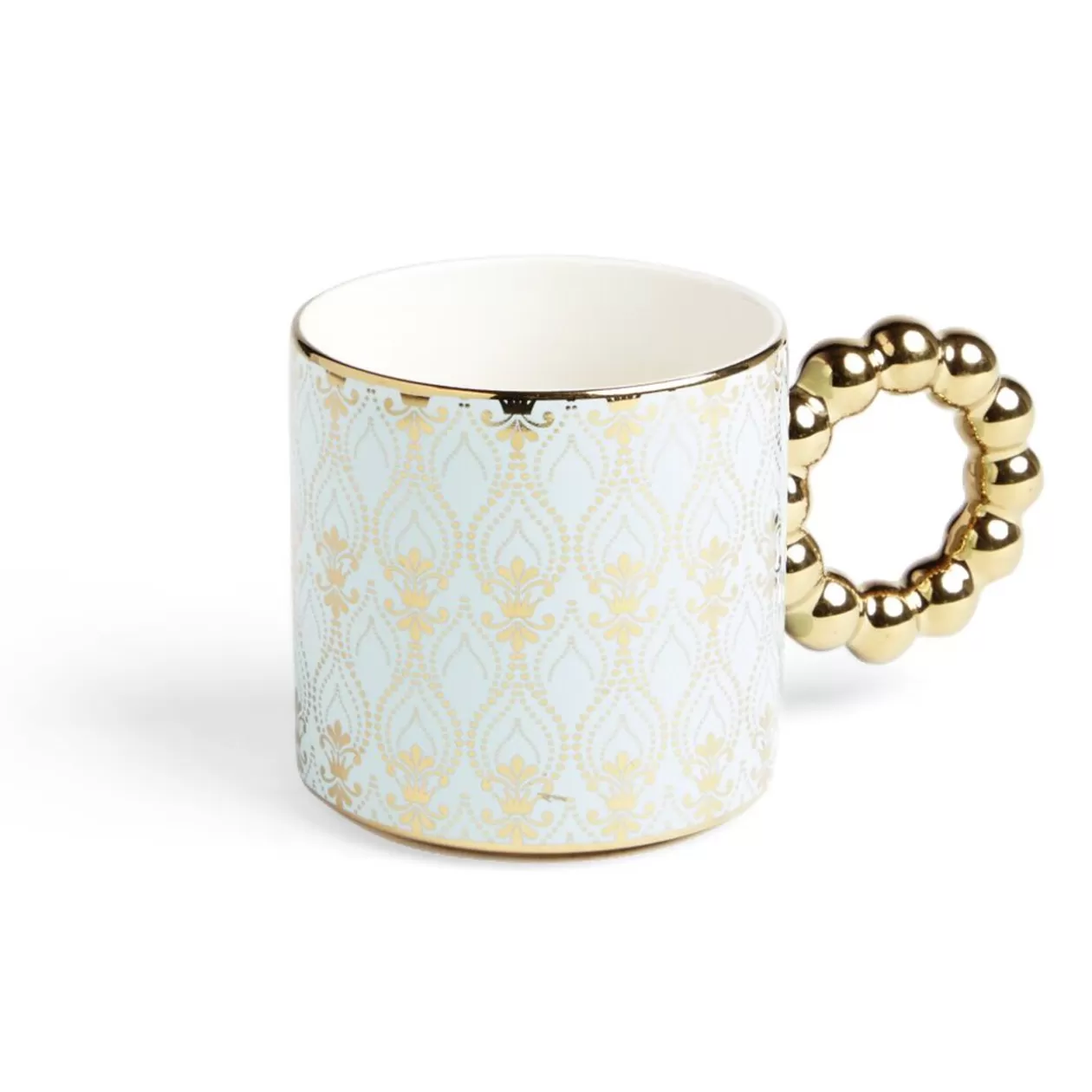 Lot de 2 mugs 30cl design chic bleu clair et doré>Gifi Flash Sale