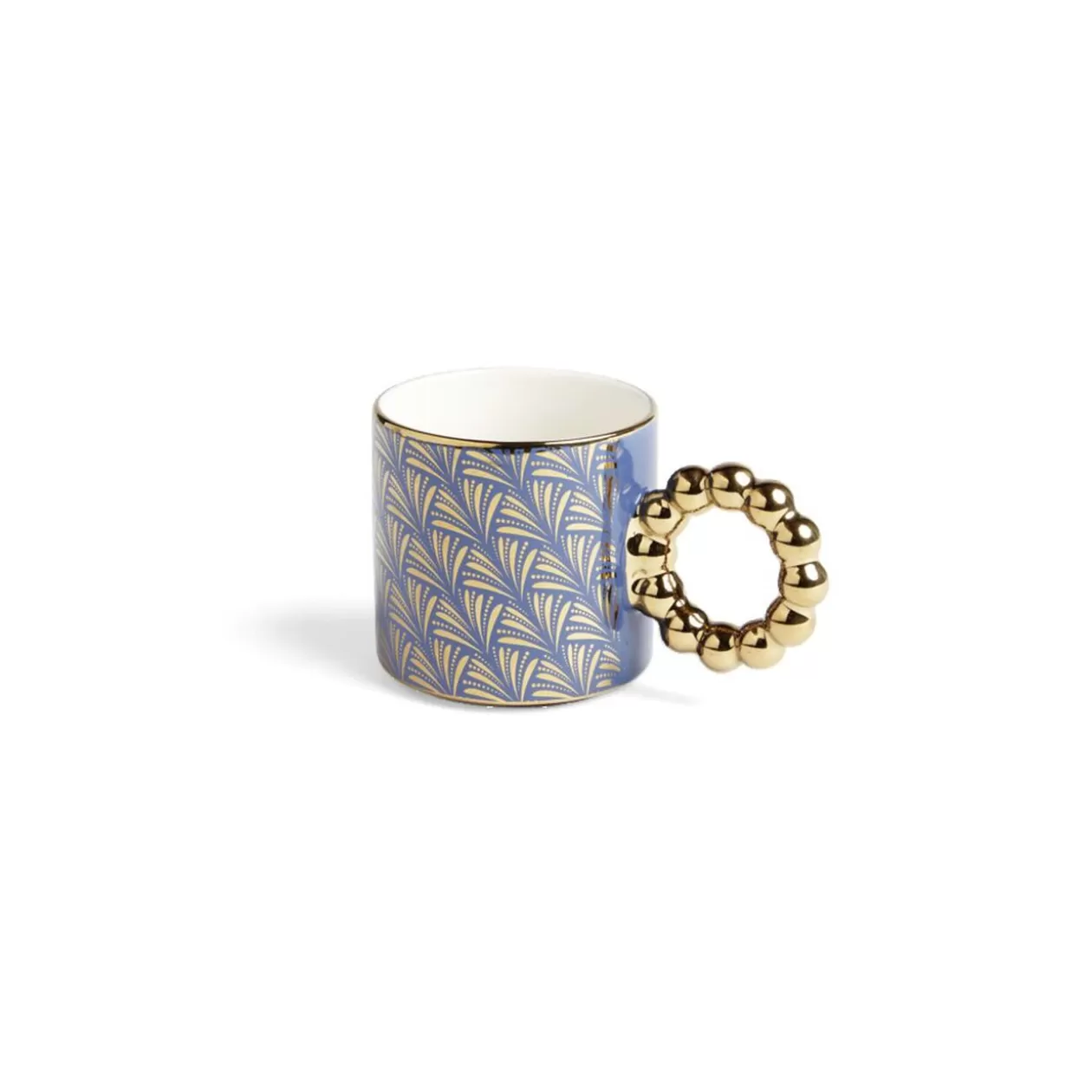 Gifi Lot de 2 mugs 30cl design chic bleu foncé et doré< Vaisselle Et Accessoires De Table