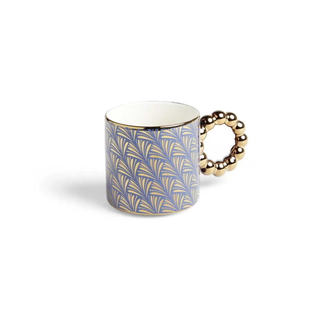 Gifi Lot de 2 mugs 30cl design chic bleu foncé et doré< Vaisselle Et Accessoires De Table
