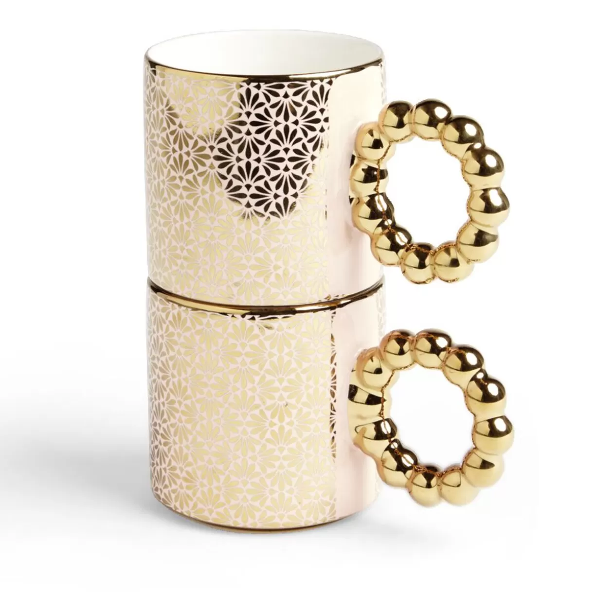 Lot de 2 mugs 30cl design chic rose et doré>Gifi Sale