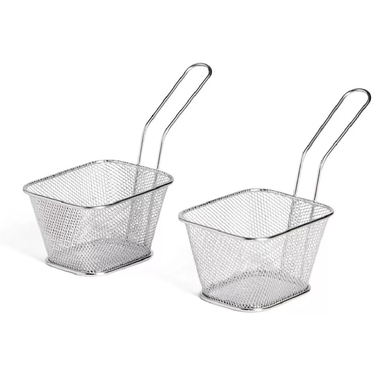 Gifi Lot de 2 paniers à frites inox argenté 19,5x17,5x8,5cm< Petit Électroménager