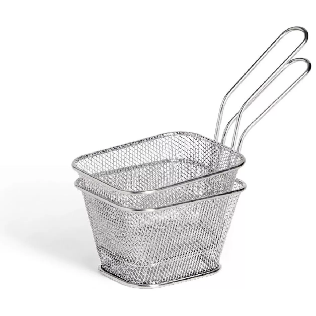 Gifi Lot de 2 paniers à frites inox argenté 19,5x17,5x8,5cm< Petit Électroménager