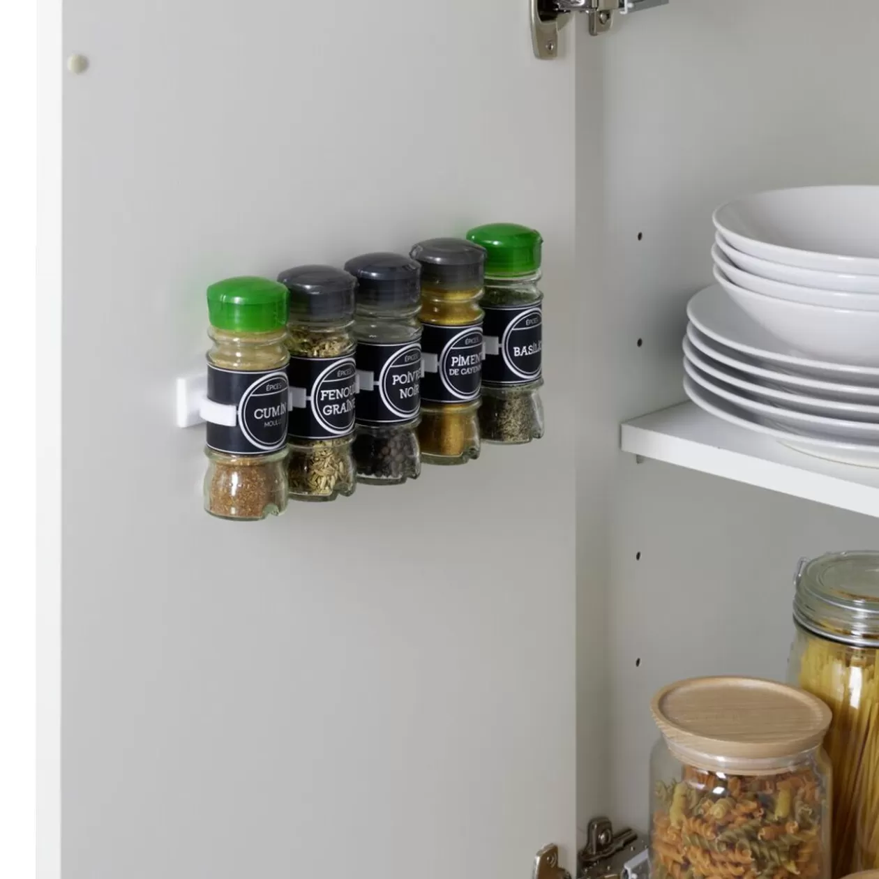 Gifi Lot de 2 porte-épices adhésifs support de rangement pour bocal< Vaisselle Et Accessoires De Table